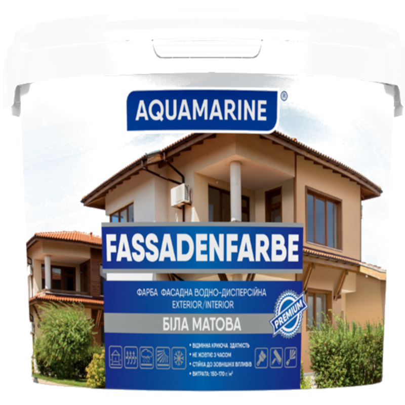 Фарба AQUAMARINE FASSADENFARBE фасадна, водоемульсійна, 14кг